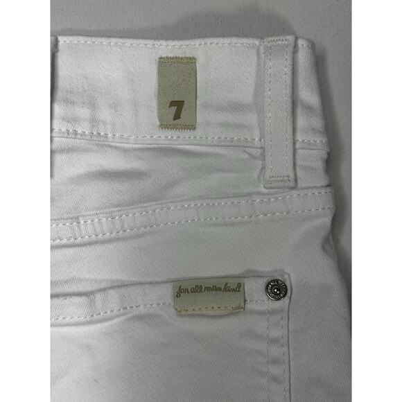 7 For All Mankind Men's Slimmy Straight Leg White Denim Jeans - Size 38 (37x32) - Picture 3 of 7
